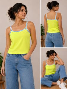Neon Yellow Spaghetti Strap Tank Top