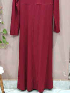 Elegant Red Long Sleeve Ruched Dress