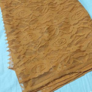 Elegant Orange Lace Dupatta