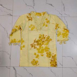Elegant Yellow Floral Kurta