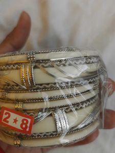 2 Set of 4 Floral Enamel Bangles