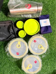 Combo "Milton Premium Glass Tiffin Crystal bottle