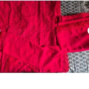 Elegant Red Kurta Set with Dupatta