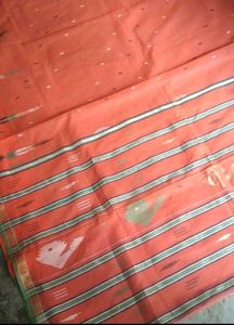 NEW thread work Orange golden saree with fall