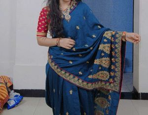 Beautiful Blue Embroidered Saree