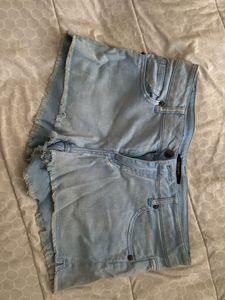 Light Wash Denim Cut-Off Shorts