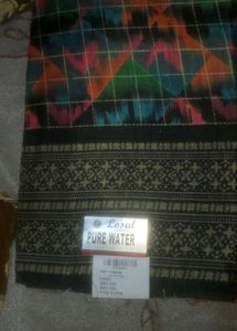 Vibrant Geometric Print Silk Saree