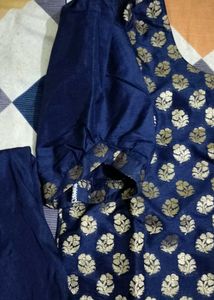 pure Banarasi dark blue suit set