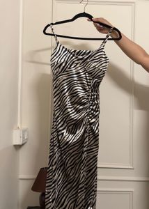 Velvet Zebra Print Maxi Dress