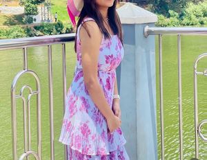 Chic Floral Print Tiered Dress
