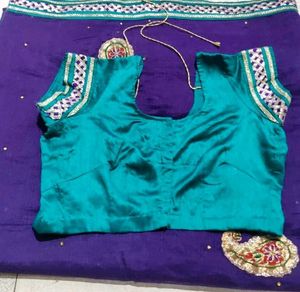 Vibrant Purple Embroidered Saree