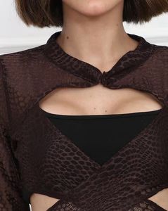 Sheer Cutout Mesh Top