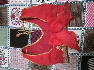 Red &amp; Yellow Embroidered Lehenga Choli Set