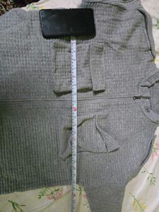 Gray Textured Zip-Up Jacket