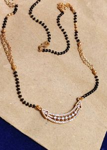 Elegant Crescent Diamond Mangalsutra