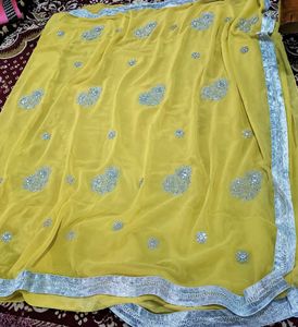 Yellow Embroidered Saree
