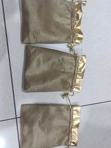 Elegant Drawstring Pouches - Set of 3