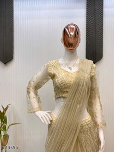 NEW READY TO WEAR SAREE WITH LONG SLEEVE BLOUSE