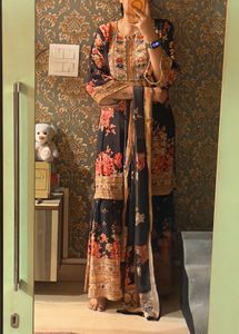 KTT Handwork Detailed Makhmali Crepe Kurta Set