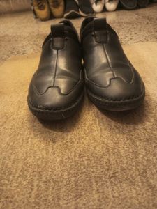 Men's Black Casual Leather Shoes Slip-on