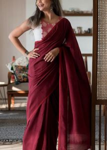 Suta Original Maroon Cotton Saree