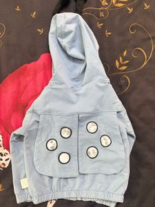 Cute Baby Blue Hoodie with Antennas