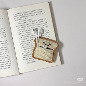 Cute Crochet Toast Earbud Holder
