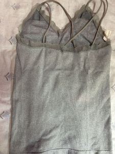 Ribbed Lace Trim Camisole