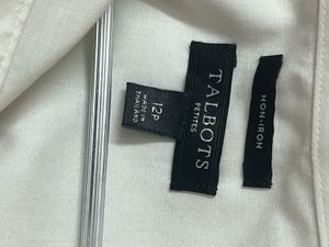 Talbots Oversized Off-White Cotton Collared Shirt