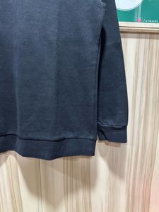 Adidas Charcoal Side Logo 3 Stripes Sweatshirt