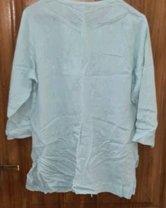 Light Blue Pintuck Tunic Top