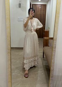 PALE PINK CURVY Bohemian Maxi Dress