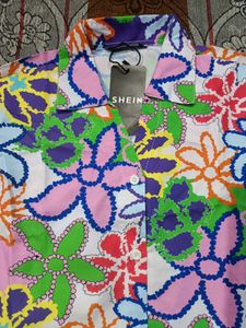 Colorful Floral Button-Up Shirt