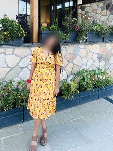 V neck floral dress