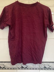 Maroon Elephant Print T-Shirt