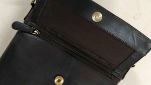 Classic Black Leather Crossbody Bag