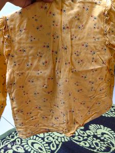 Yellow Floral Print Kurta