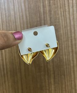 Gold Heart Stud Earrings