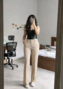 H&M New Cream Wide Leg Trousers