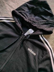 Adidas Zip-Up Hoodie with 3 Stripes