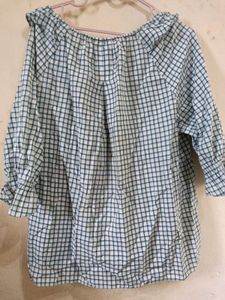 Gingham Ruffle Off-Shoulder Top
