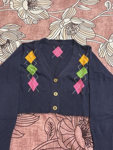 Argyle Pattern Cardigan