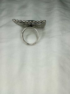 Statement Ring black stone ethnic boho oxidised