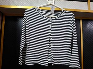 Black Striped Boxy Fit Top ♠️