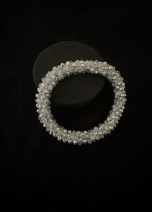 Blown glass charm n crystal bracelet combo