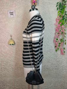 Striped Ribbed Long Sleeve Top