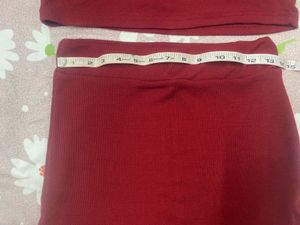 maroon colour Casual cord set