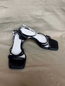 Stylish Black Square Toe Strappy Heels
