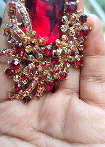 Exquisite Red Gem Brooch