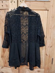 Elegant Black Lace Cardigan